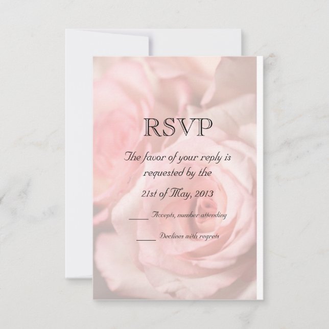 RSVP Card Pink Roses (Front)