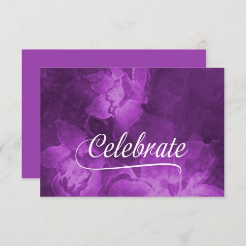 RSVP Card Purple Watercolor Flowers