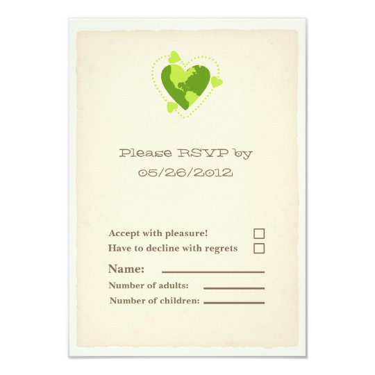 RSVP Card - Recycle Heart, Green Wedding