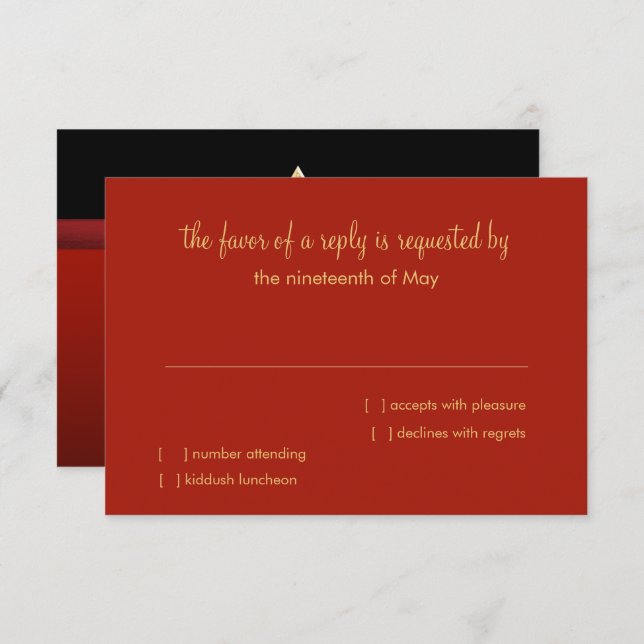 RSVP Card Red and Black Ombre Star (Front/Back)