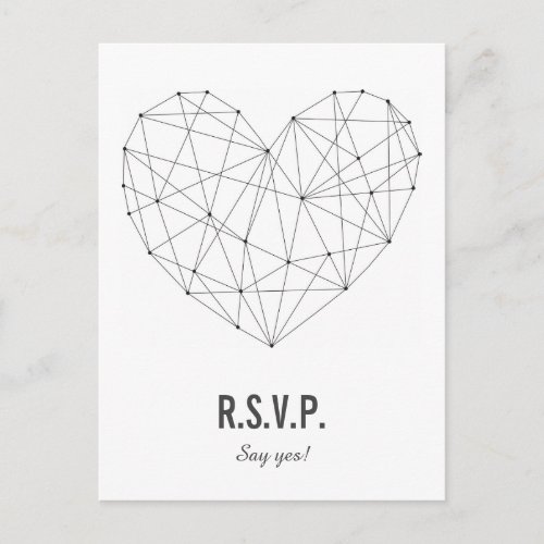 RSVP card  Response  Wedding  Geometric heart