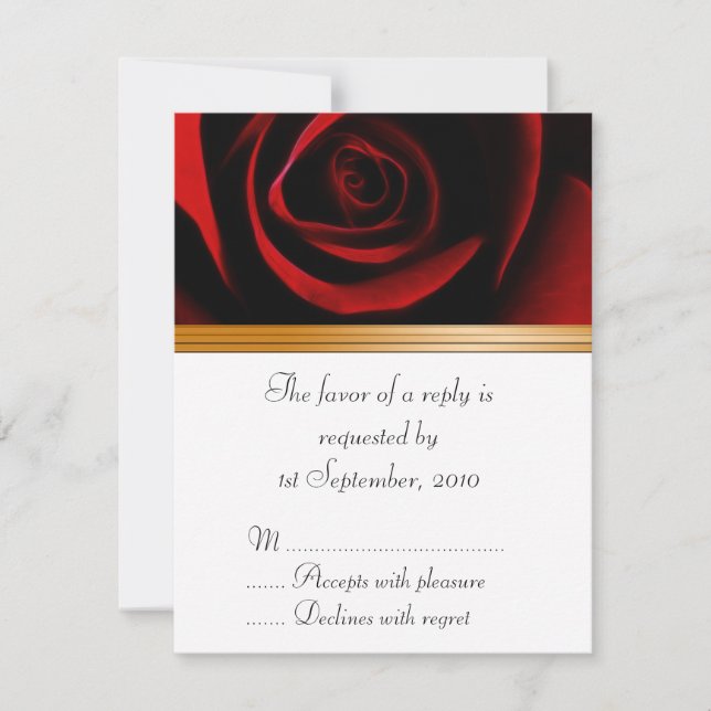 RSVP Card Roses Are Red (Front)
