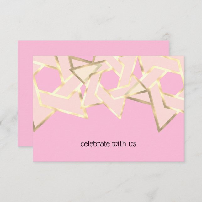 RSVP Card Sheer Gold Star of David (Front/Back)
