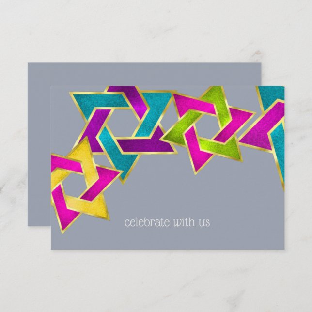 RSVP Card Star of David Any Color (Front/Back)