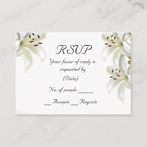 Customizable RSVP Card Template Business Card
