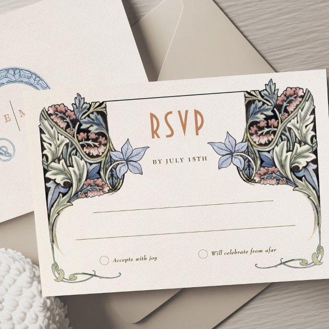 RSVP Card Victorian Grace Morris-Inspired Elegance (Creator Uploaded)