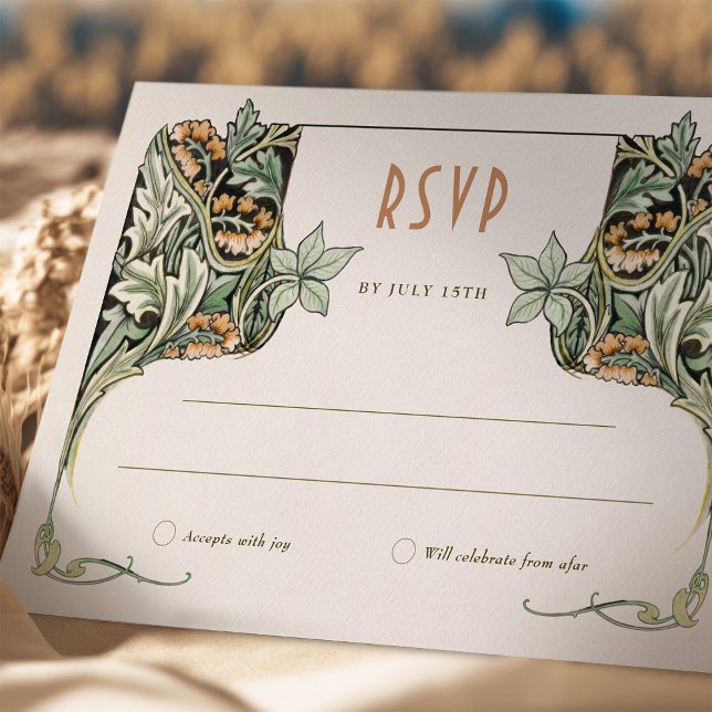 RSVP Card Victorian Grace Morris-Inspired Elegance (Creator Uploaded)