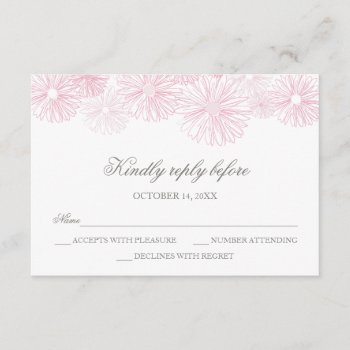 Rsvp Card W/ Flowers - Girl's Baptism  Communion by GrandviewGraphics at Zazzle