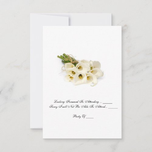 RSVP card  _  Wedding Invitation Calla Lilies