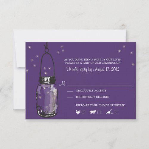 RSVP Card Whimsy Fireflies Custom Announcement