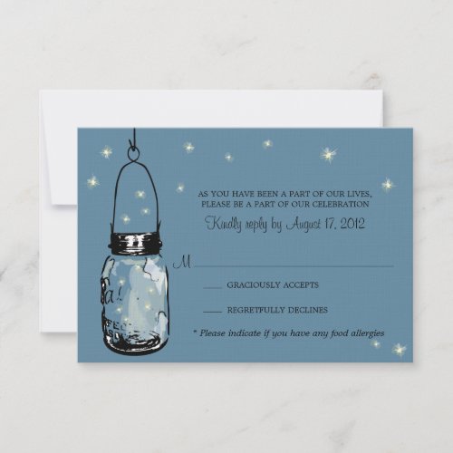 RSVP Card Whimsy Fireflies