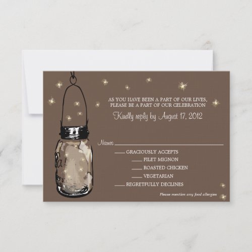 RSVP Card Whimsy Fireflies