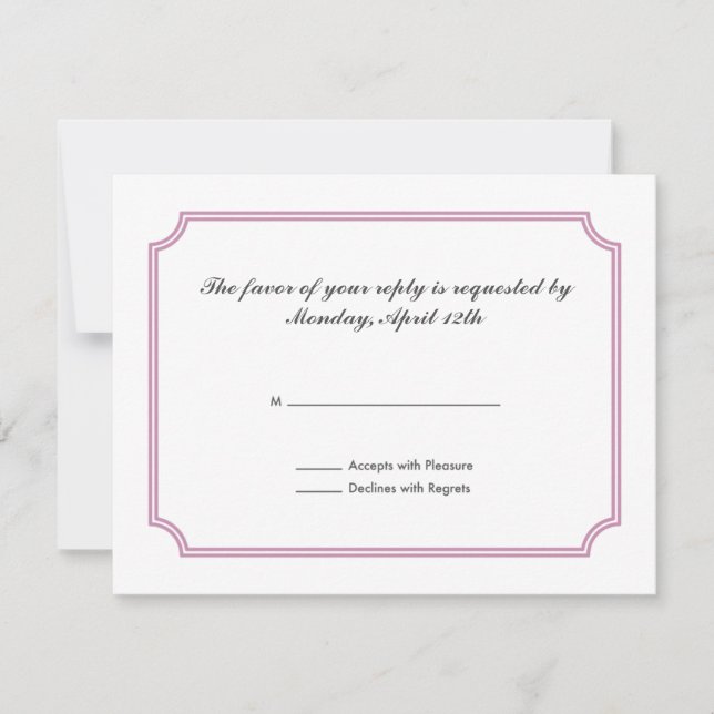 RSVP Card with Medieval Cross Pattern (Front)