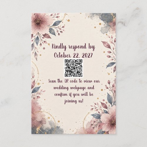 RSVP Card with QR Code reply