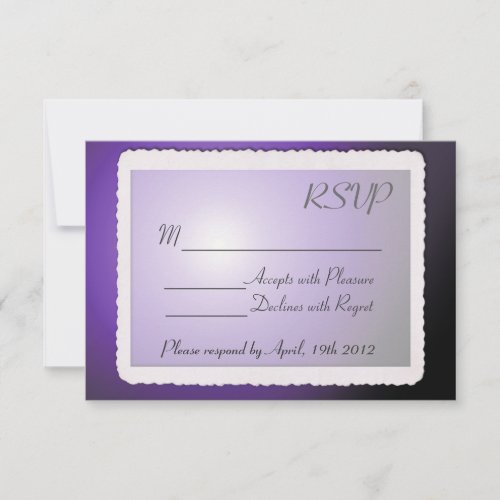 RSVP card with vintage border.