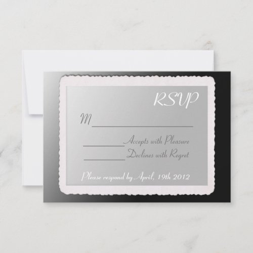 RSVP card with vintage border.