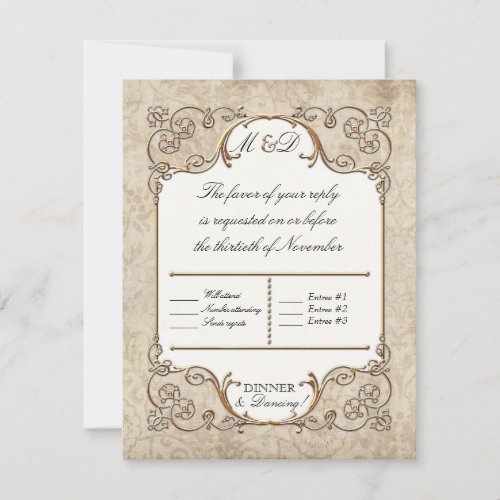 RSVP Cards Art Nouveau Roaring 20s Deco Style