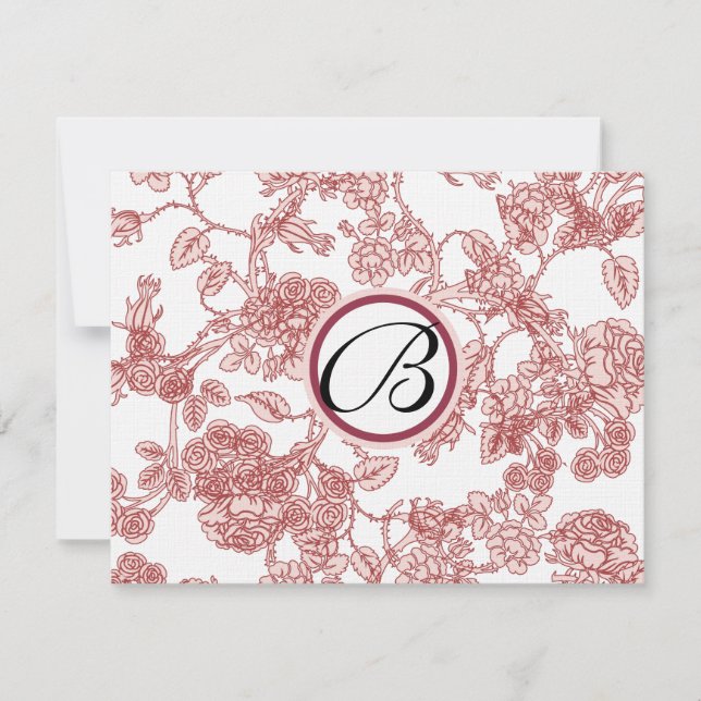 RSVP Cards-Black Roses Red Trim - faded pattern (Front)