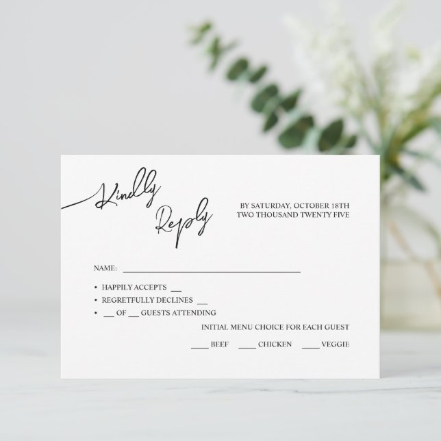 RSVP Cards Boho-chic wedding, pastel colors. (Standing Front)