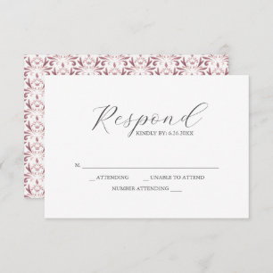 RSVP Cards Dusty Pink Pattern