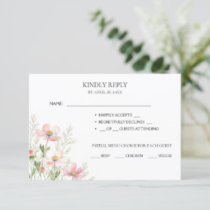 RSVP Cards for a wildflower wedding.