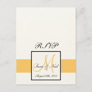 RSVP Cards Monogram Sunflower Yellow