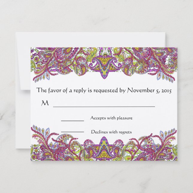 RSVP Cards-Require the 5 x 7 size Inivitations Card (Front)