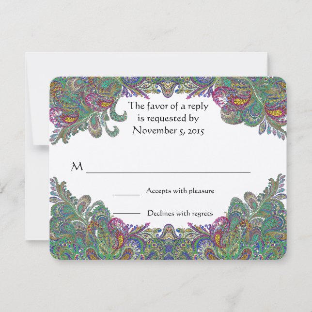 RSVP Cards-Require the 5 x 7 size Inivitations Card (Front)