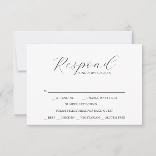 RSVP Cards with Meal Choice Peacock Feathers