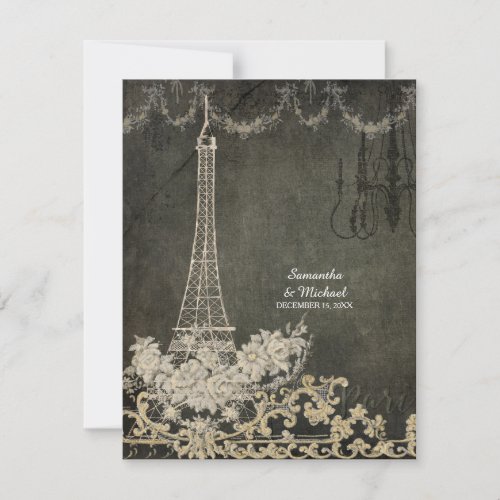 RSVP Chalk Vintage Paris Parisian Stylish Wedding