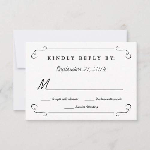 RSVP Chalkboard Hearts Monogram Reply