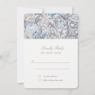 RSVP Classic Golden Lily Pastel Wedding Reply Invitation
