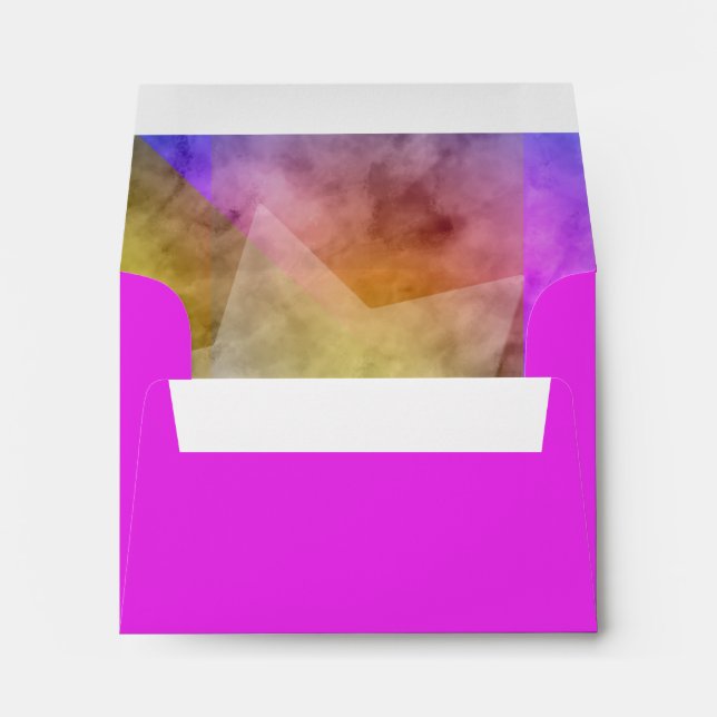 RSVP Color Block Watercolor Design Envelope (Back (Bottom))