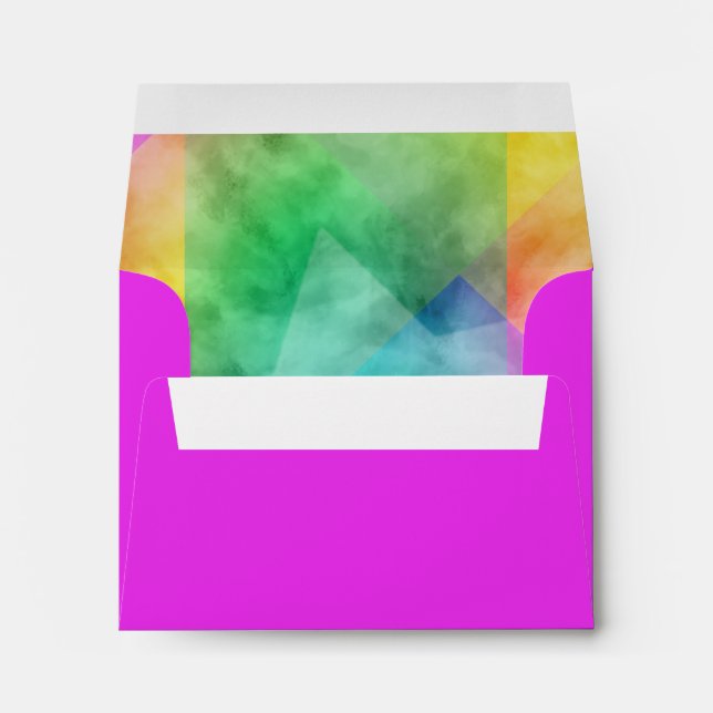 RSVP Color Block Watercolor Design Envelope (Back (Bottom))