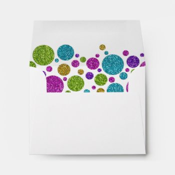 Rsvp Colorful Glittery Dots On Any Color Envelope by TailoredType at Zazzle