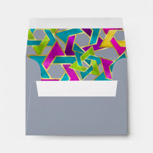 RSVP Colorful Star of David Envelope