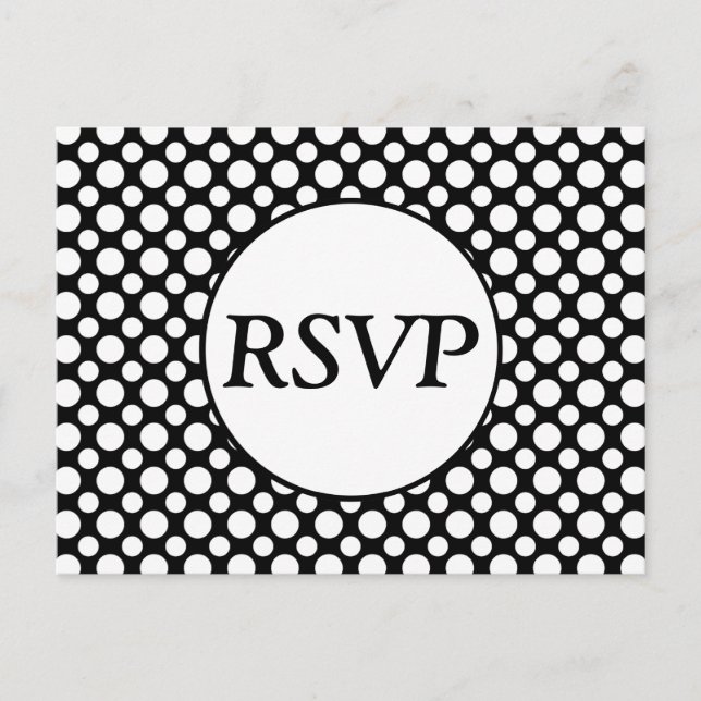 RSVP Custom White Polka Dots Postcard (Front)