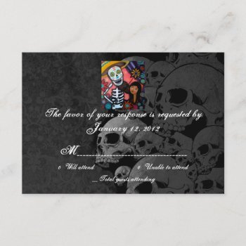 Rsvp Day Of The Dead Wedding Cards by prisarts at Zazzle
