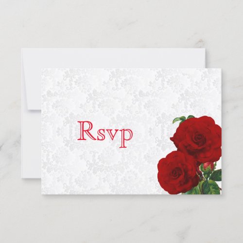 RSVP Deep Red Rose Floral Wedding