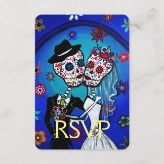 RSVP Dia de los Muertos Wedding Response Card