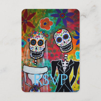 RSVP Dia de los Muertos Wedding Response Card