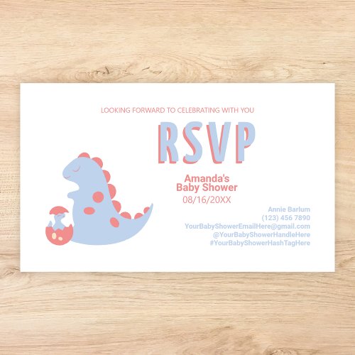 RSVP Dinosaur Circus Baby Shower Enclosure Card