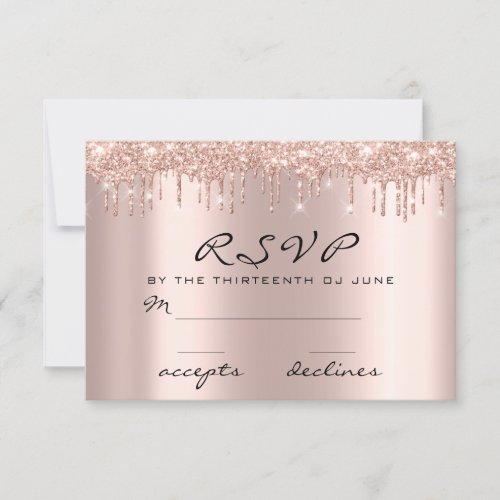 RSVP Drips Navy Rose Simply Wedding Bridal