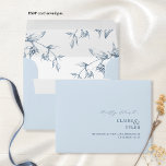 RSVP Dusty Blue Elegant Modern and Formal Floral Envelope<br><div class="desc">Elegant dusty blue wedding RSVP envelope with design coordinating our "Modern Elegant Typography Blue Wedding" collection invites. Envelopes are sold in bulk with the same identical couples names, ampersand, s and address printed on the front in a contemporary elegant design. Delight your guest as they open the envelope to find...</div>