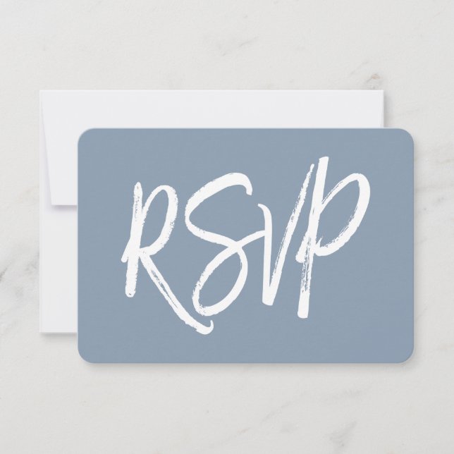 RSVP - Dusty Blue Wedding Response Card (Front)