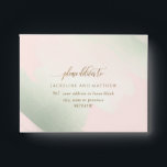 RSVP Elegant Blush and Green Brush Strokes, Envelope<br><div class="desc">Elegant blush, peach-pink and green sage brush strokes self- addressed RSVP envelope. Ability to add your name(s) and address or to erase from text boxes to add later at home. Graceful modern hand written calligraphy details. Outside in blush, peach-pink and green sage metallic hues brush strokes, while inside in white...</div>
