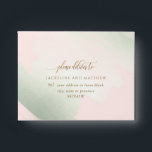 RSVP Elegant Blush and Green Brush Strokes, Envelope<br><div class="desc">Elegant blush, peach-pink and green sage brush strokes self- addressed RSVP envelope. Ability to add your name(s) and address or to erase from text boxes to add later at home. Graceful modern hand written calligraphy details. Outside in blush, peach-pink and green sage metallic hues brush strokes, while inside in white...</div>