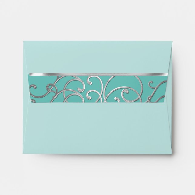 RSVP Elegant Choose Colors Silver Filigree Envelope (Back (Top Flap))