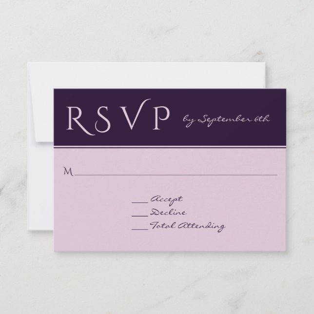RSVP Elegant Dark Plum Affordable Wedding Response (Front)