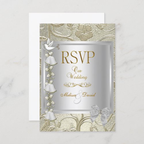 RSVP Elegant Event Gold Silver White Invitation